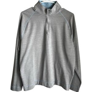 Johnnie-O Men's Natural Performance Gray Quarter-Zip Pullover Size Medium